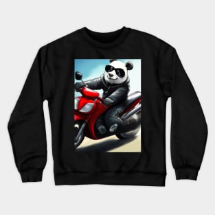 Motorcycle Panda Crewneck Sweatshirt